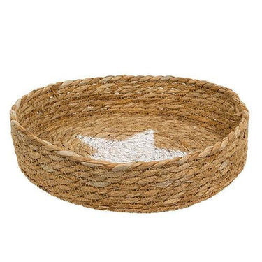 Natural Jute Candle Tray w Star - The Fox Decor